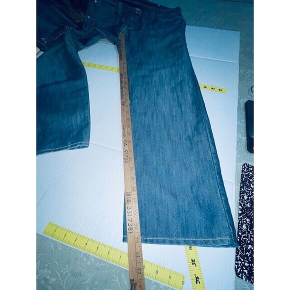 Levis 514 Jeans 38x30 Mens Baggy Y2K Slim Straight Fit Flap Pockets Waxed Denim - Picture 12 of 16